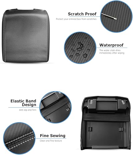 Miniatura 29 de INTGET Funda para reposabrazos de consola central de automóvil para Ford F150 2025 2024, accesorios para interior 2021 2022 2023, tapa de asiento