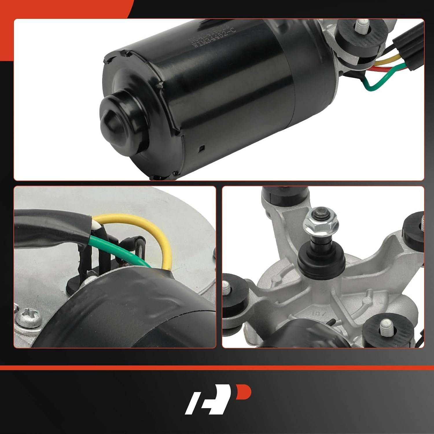 A-Premium Front Windshield Wiper Motor Compatible with Kia Rio 2001-2005, Sephia 2000-2001, Spectra 2000-2004, 5-Pin, Replace# 0K2AA67350A, 0K2AA67350B