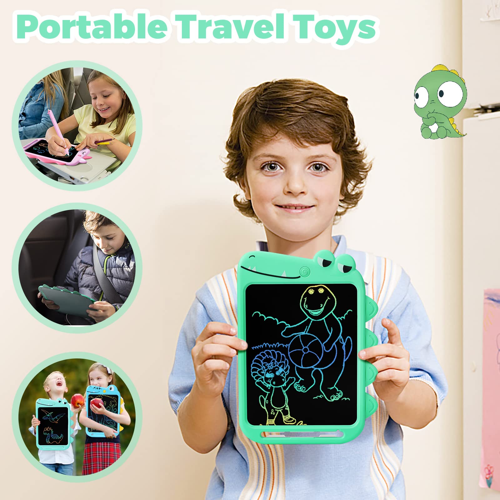 NOBES Regalo Giochi Bambini 2 3 4 5 6 7 8 Anni, Tavoletta Grafica Bambini LCD Scrittura 10 Pollice Giocattoli Educativi, Lavagna Magnetica per Bambini Regali Giochi 3 4 5 6 anni Ragazz Natale (Verde)