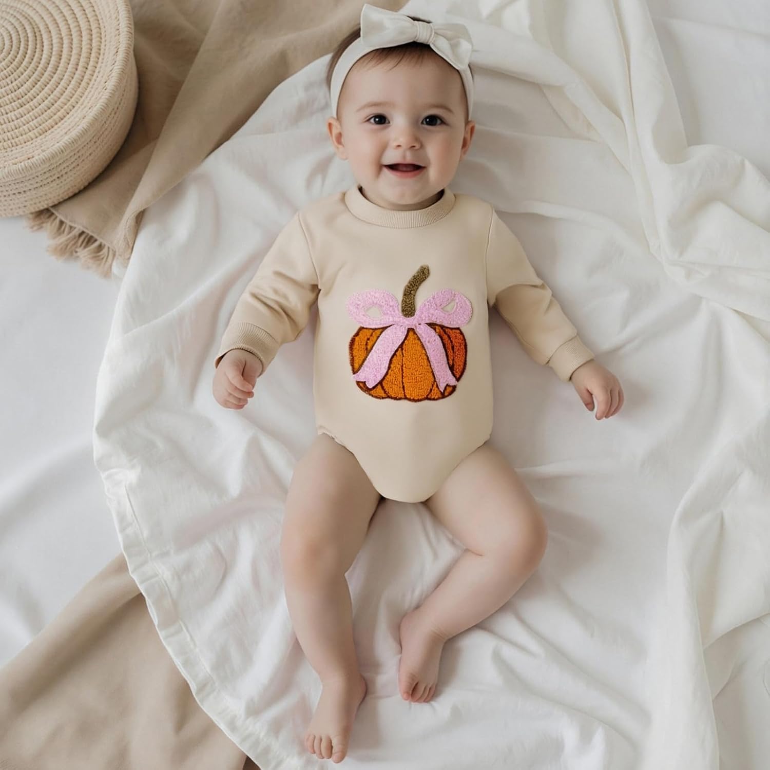 Newborn Baby Girl Easter Outfit Bunny Bubble Romper Sweatshirt Infant Long Sleeve Onesie Spring Summer Clothes - Image 4