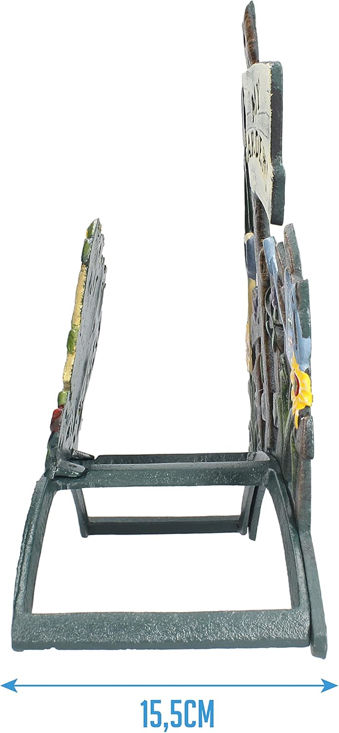 Ferrestock FSKPM010 Wall Hose Holder Floral Model Decorative Made of Color-Painted Forged Iron with Enough Space to Roll a Hose