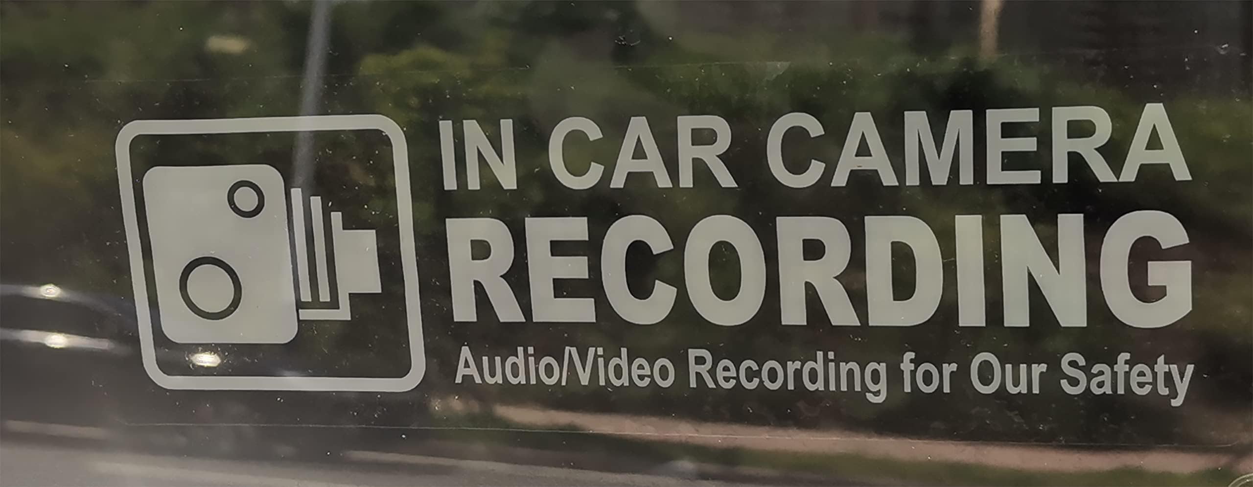 2x6 inch 4 Pcs Static Cling Removable Reusable Indoor Labels Dashcam in Use Vehicles In Car Camera Recording Warning Decals Labels Accessories for Rideshare Taxi Drivers