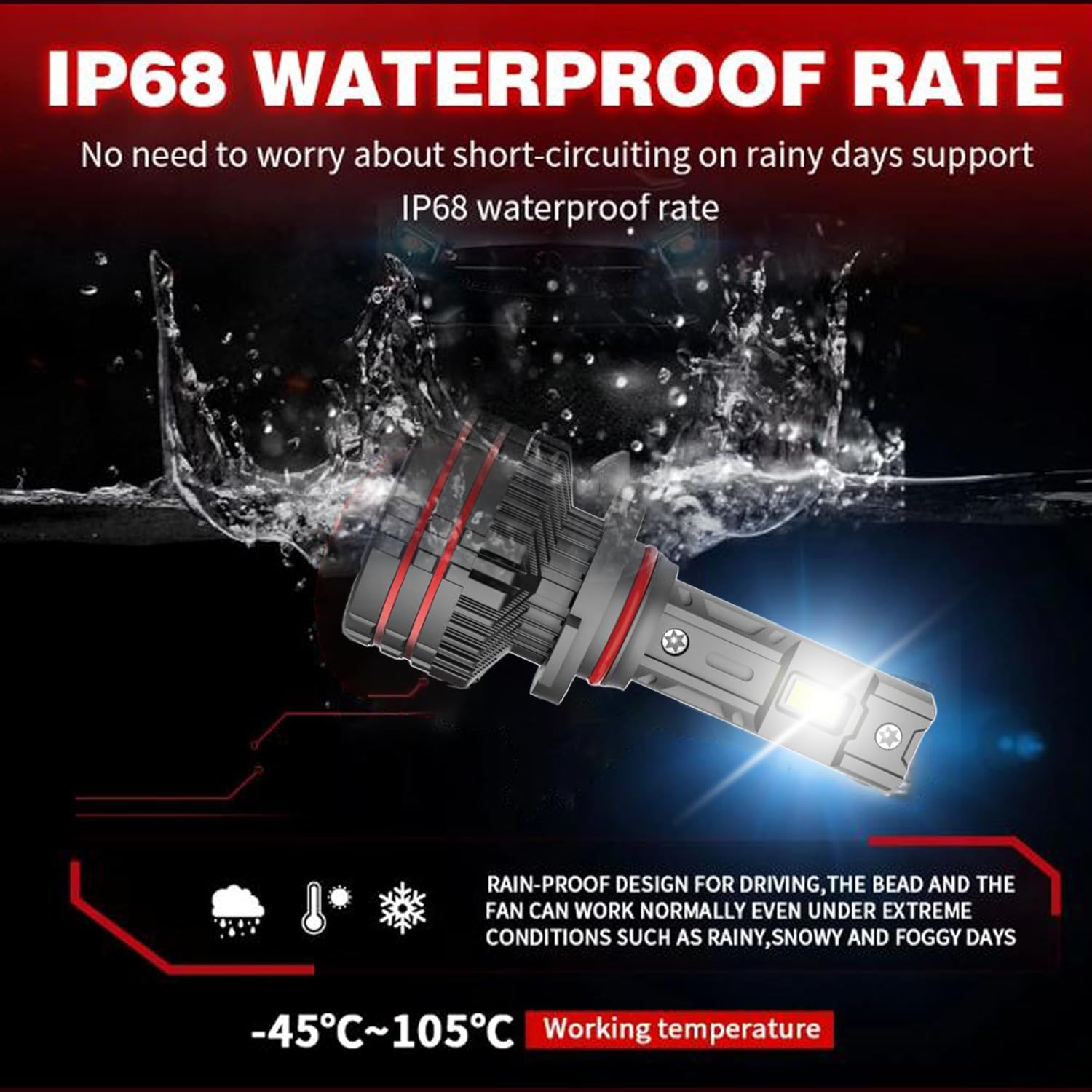 KYNE 300W High Power Premium LED Headlights Bulb – H19/H4 6000K Cool White, 30,000 Lumens Ultra-Bright, IP65 Waterproof with 2 YEAR WARRANTY (2 Year Warranty, H19/H4) - Image 6 thumbnail