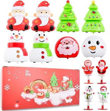 Small Pull Back Toy Cars Set,12 PCS Mini Racing Vehicles for Holiday Birthday Party Favors,Goodie bag Stuffers,Classroom Prizes,Bulk Toys for Kids(Christmas Santa,Xmas Tree,Snowman Design Pop Up Toys)