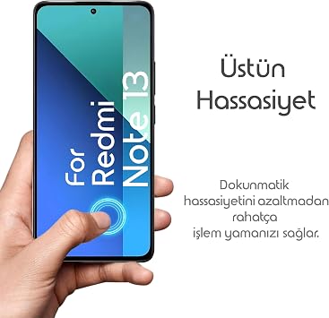 Rongep Redmi Note 13 için Ekran Koruyucu 9H Sertlikte Anti-Static Temperli Cam Görüntü Kalitesini ve Dokunmatiği Etkilemeyen Çizilme ve Darbelere Karşı Ekranı Kaplayan Premium Redmi Note 13 Koruma