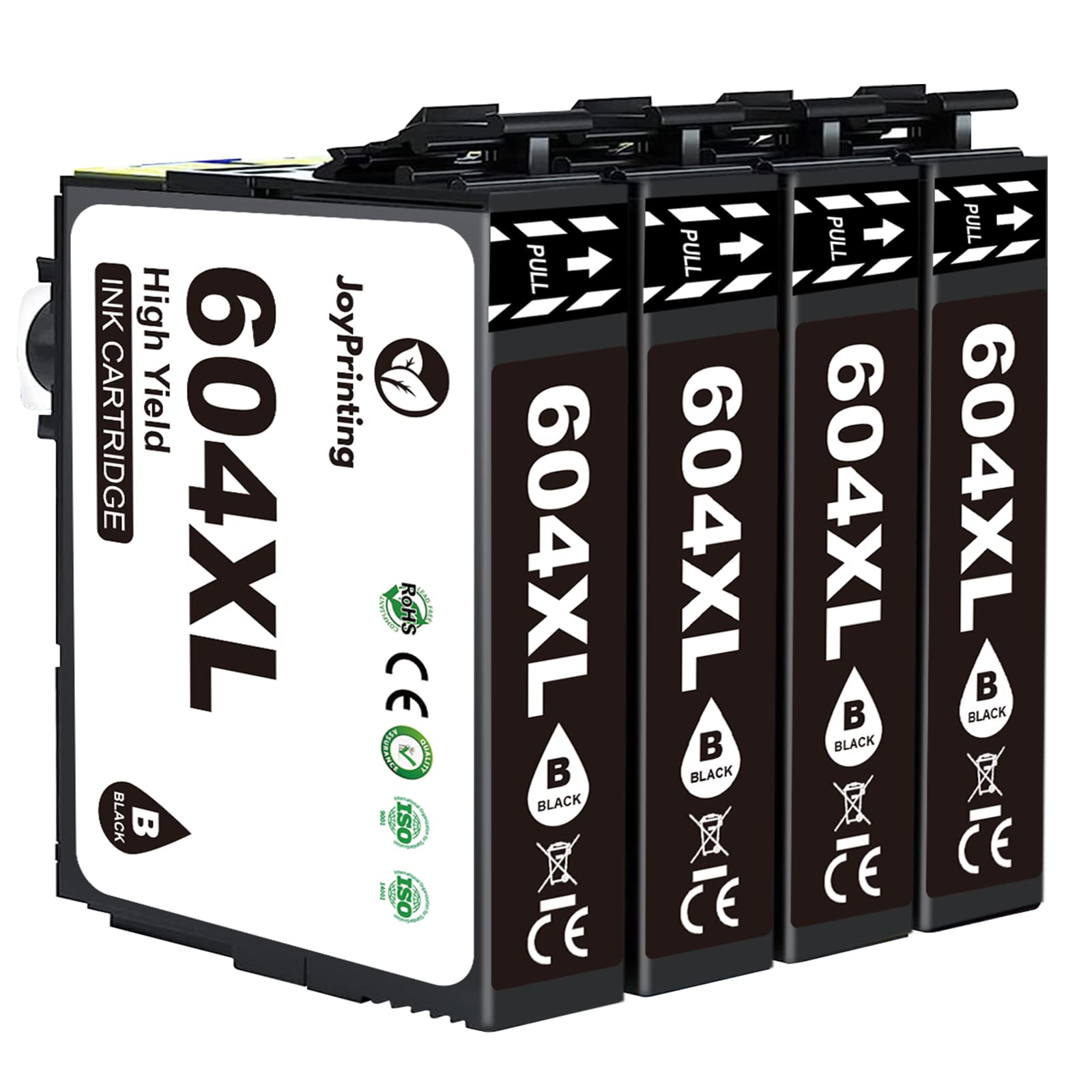 JoyPrinting604XL Ink Cartridges Replacement for Epson 604 Ink Cartridges Black for Epson Expression Home XP-2200 XP-2205 XP-3200 XP-3205 XP-4200 XP-4205 WF-2910 WF-2930 WF-2935 WF-2950 (4 Black)
