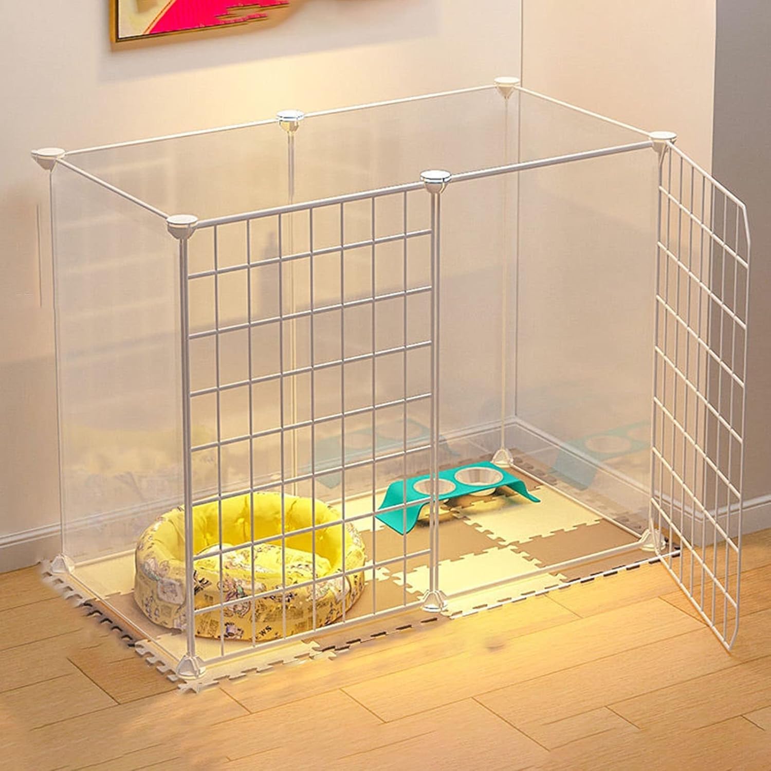 Parque para Perros, Parque portátil para Mascotas, Jaula para Conejos de Interior, Jaula para Animales pequeños, Jaula para Conejos, Parque Transparente para Animales pequeños, Parque para c