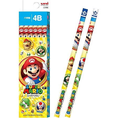 Amazon 三菱鉛筆 鉛筆 スーパーマリオ 4b 1ダース 紙箱 Kb 文房具 オフィス用品 文房具 オフィス用品