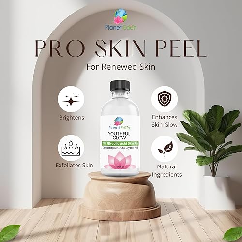 Miniatura 2 de Planet Eden Kit de exfoliación química de 70% ácido glicólico con ácido hialurónico + 2.5% suero de retinol y cepillo de abanico. ¡Recupera tu