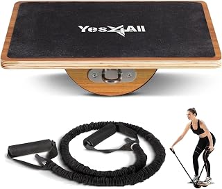 Yes4All 350LBS Professional Wooden Balance Board for Leg Workout, Anti-Slip Rocker Board, Wobble Board for Standing Desk