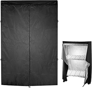 QWORK High Density Waterproof/Dustproof Storage Shelf Cover, Fits Racks 48"L x 19"D x 72"H - 1 Pack (Black)