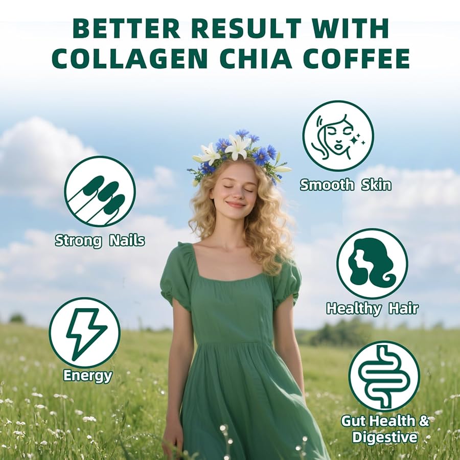 BudLive 20X Collagen Chia Coffee, 11 in 1 Chia Coffee Mix with Collagen & Chia Seeds, Goji Berry, Blueberry, Strawberry, Supports Hair, Skin & Nails, Sugar Free, Vegan, Gluten-Free, 30 Servings - image 2