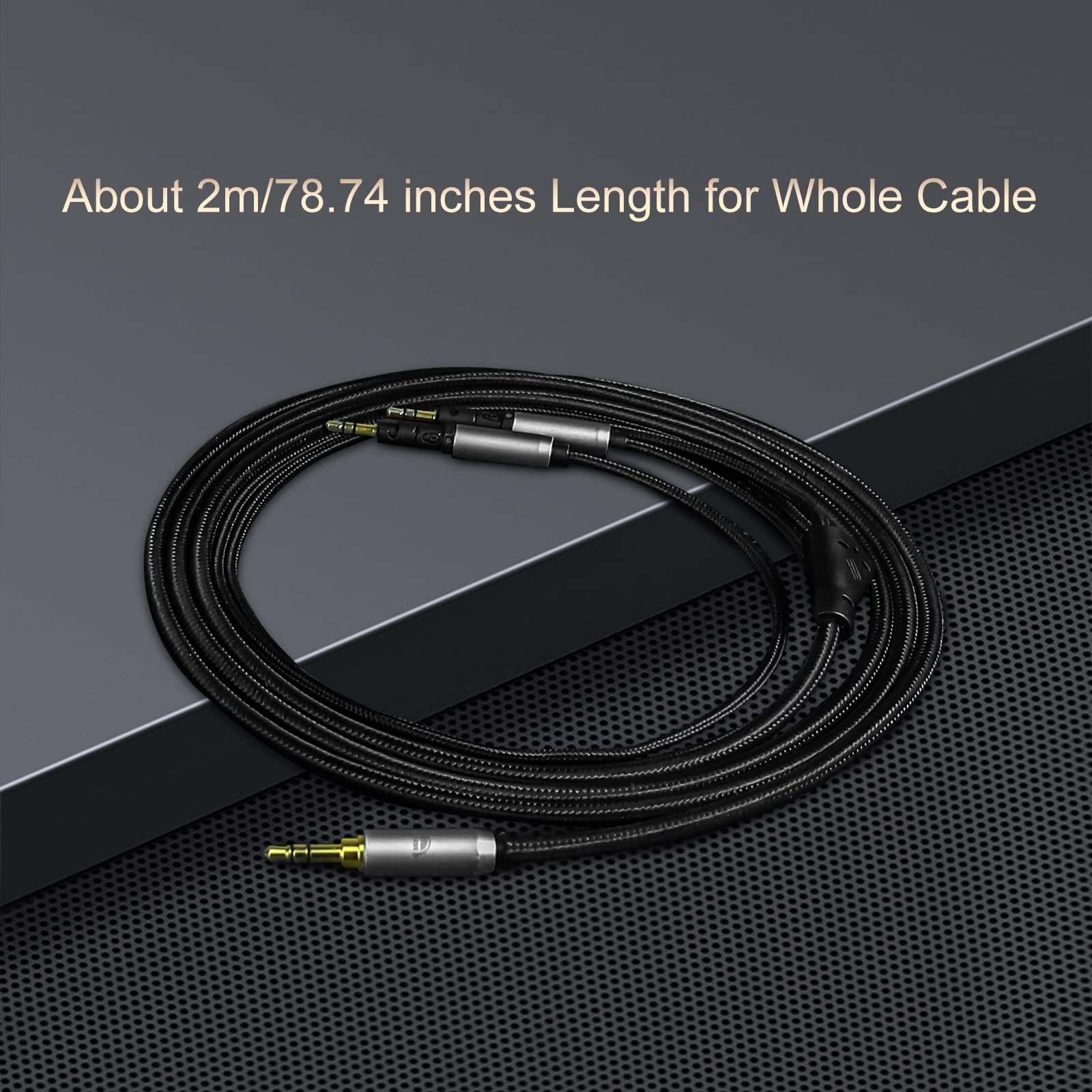 okcsc Audio-Technica ATH-R70X R70XA Replacement Headphone Cable 4 Core PVC Nylon Braided OFC Cable 4.4mm Plug 6.5FT Length - Image 3