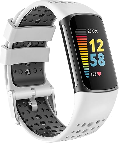 Miniatura 1 de Ybludiy Sport Band Compatible with Fitbit Charge 5 BandsDouble Colors Fitbit Charge 5 BandsSoft Silicone Band for Charge 5Breathable Replacement