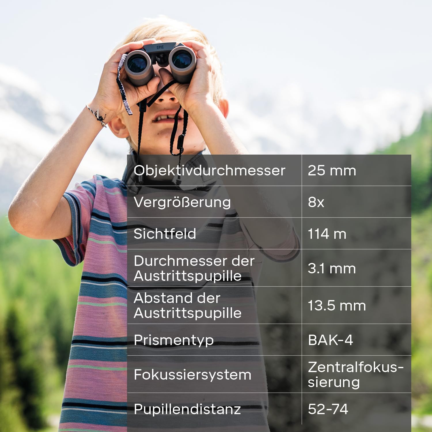 Silva kleines Fernglas Erwachsene & für Kinder - Scenic 8-8x25 Wasserfest - BAK4 - Faltbares Fernglas klein - Mit Etui und Nackentrageband