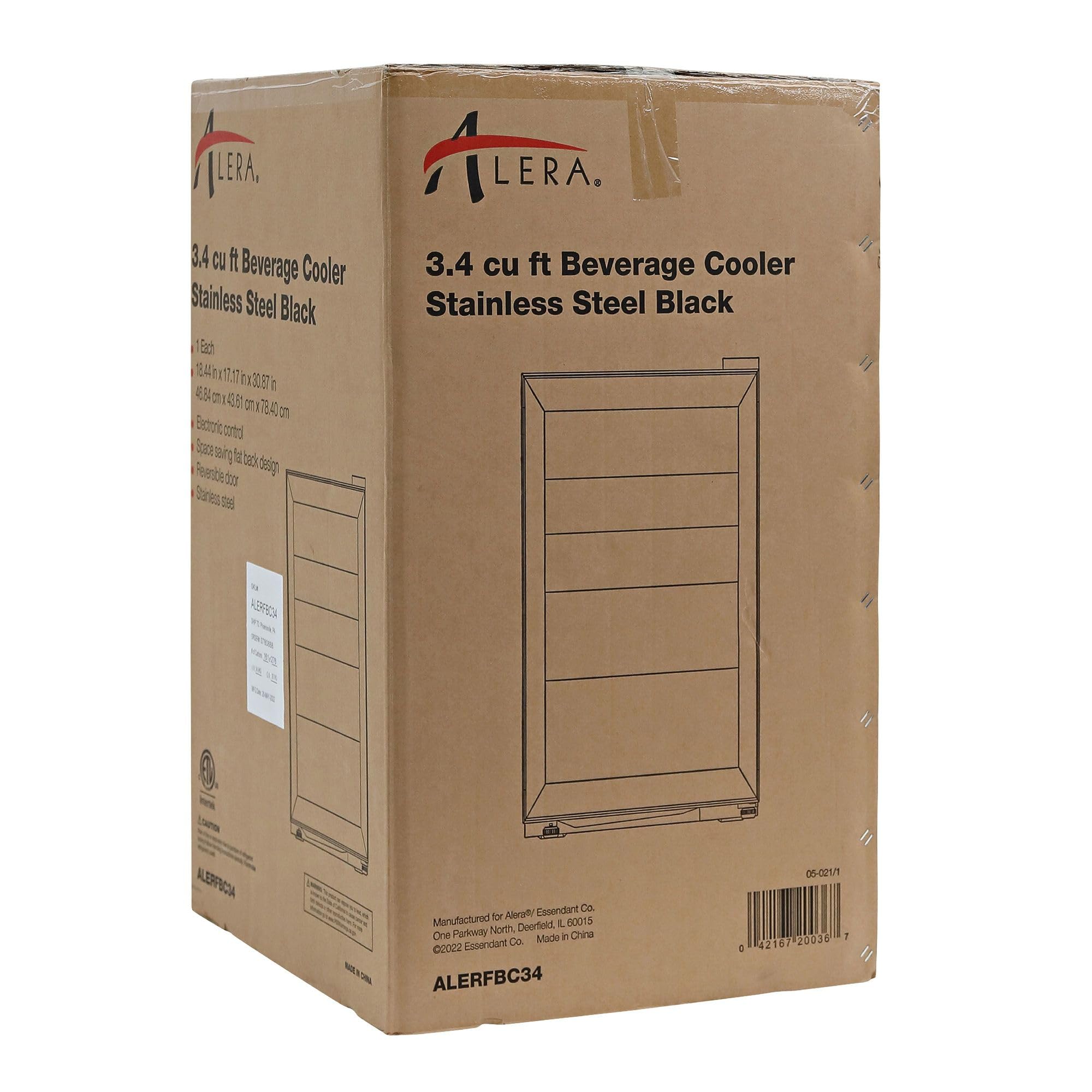 Alera 3.4 Cu. Ft. Beverage Cooler, Stainless Steel/Black on Fridge.com - View 6