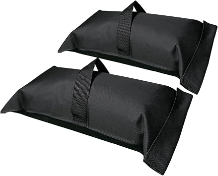 D&ONEHOS Umbrella Base Weight Fillable Sandbags, Sandbags for Weight60LBS, Sandbag Weights for Patio Umbrella for Outdoor Garden,Set of 2,BlackWithout Sand