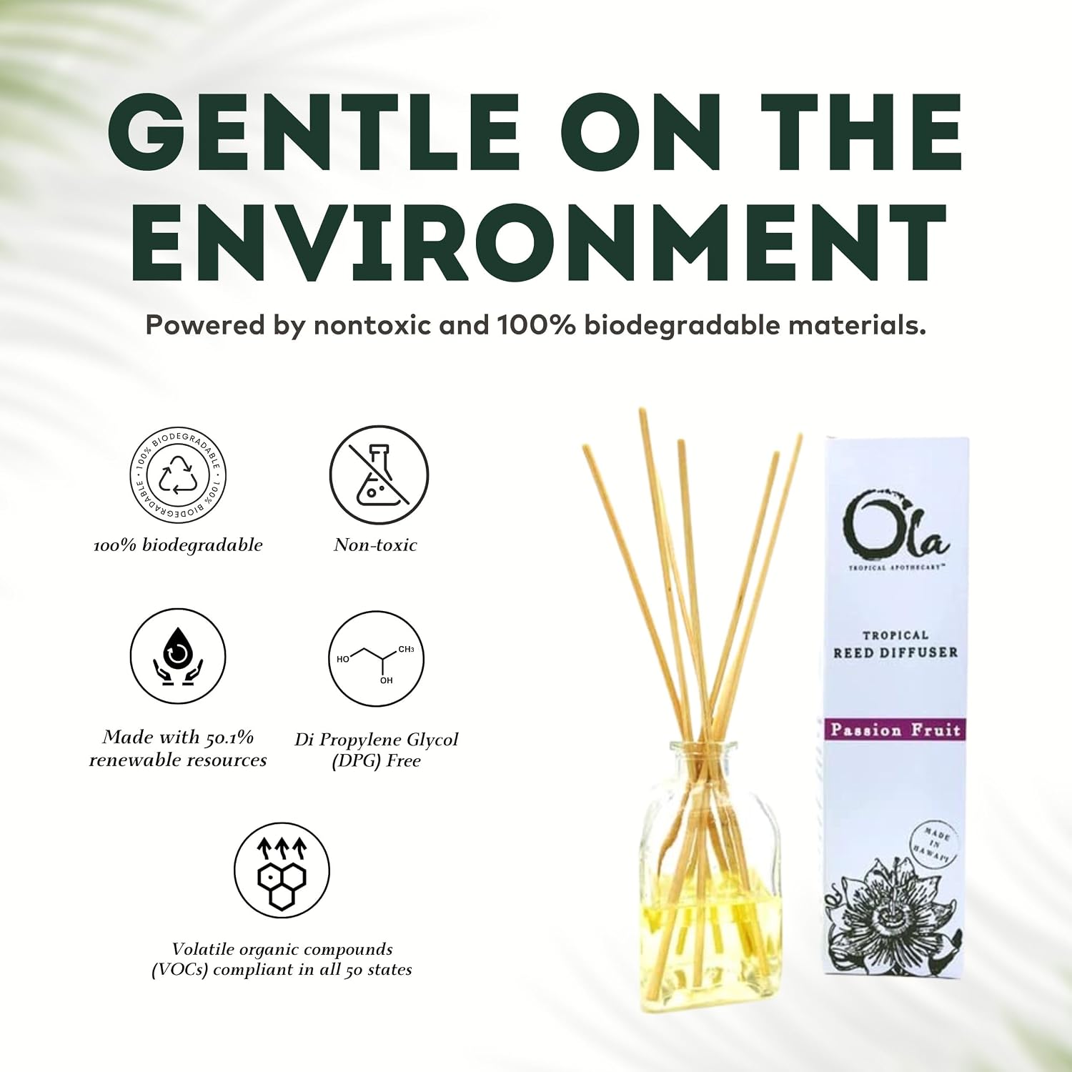 Ola Tropical Apothecary Passion Fruit Scented Reed Diffuser - 2 Fl Oz