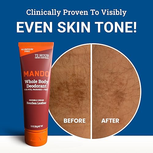 Miniatura 8 de Mando Desodorante para todo el cuerpo para hombres, crema invisible, control de olores de 72 horas, sin aluminio, sin bicarbonato de sodio, seguro