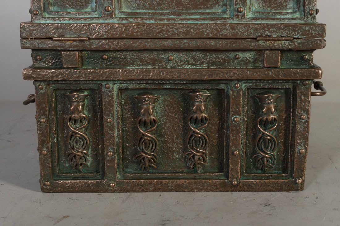 Imports Davy Jones Locker Treasure Chest 16 Inch H Verde Bronze Finish