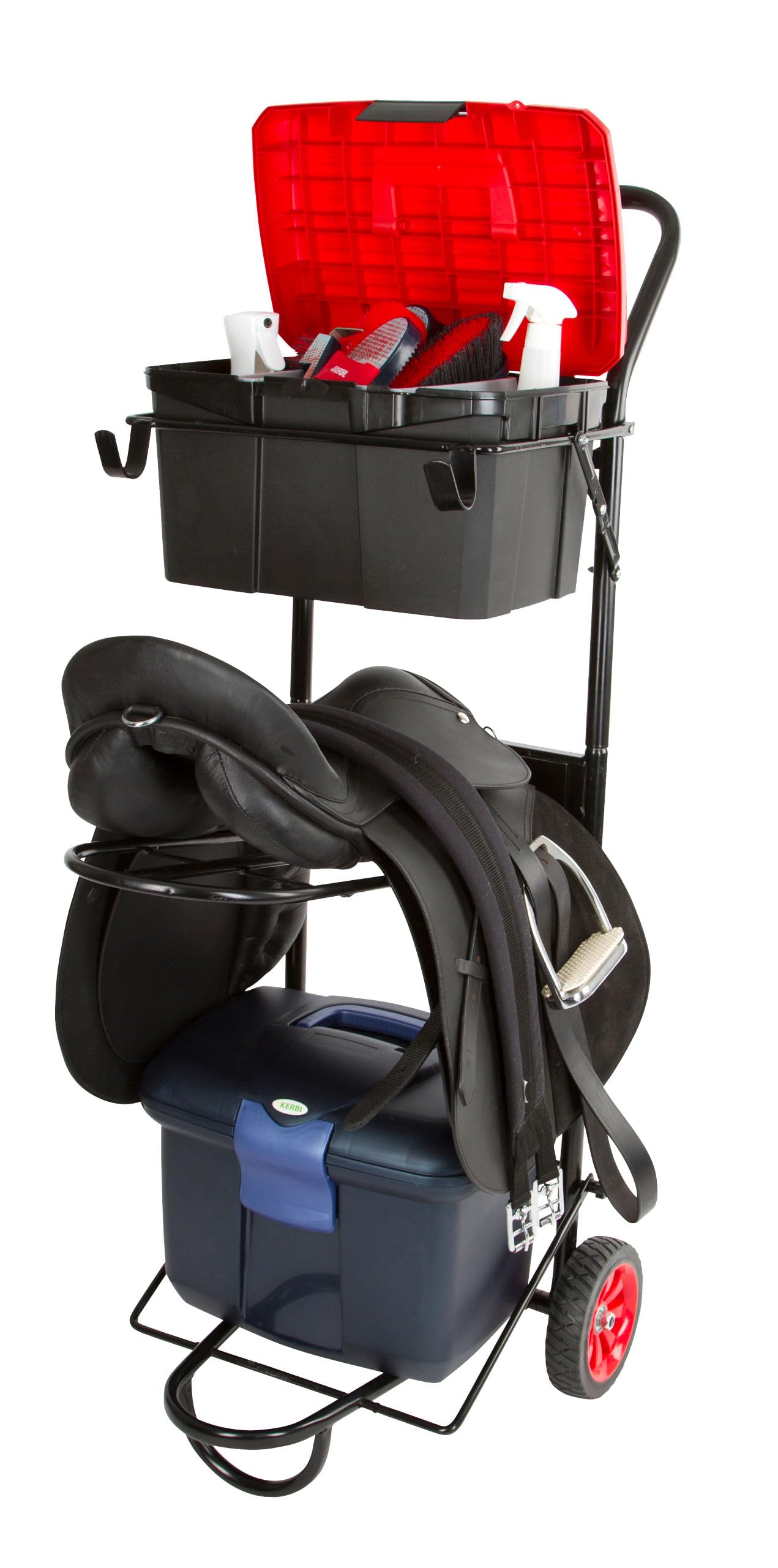 Kerbl Portaequipajes para sillín, Mayordomo de Silla de Montar, Negro, Metal con Recubrimiento en Polvo, 78x48x127 cm, 15 kg, para Ciclistas, móvil y Plegable
