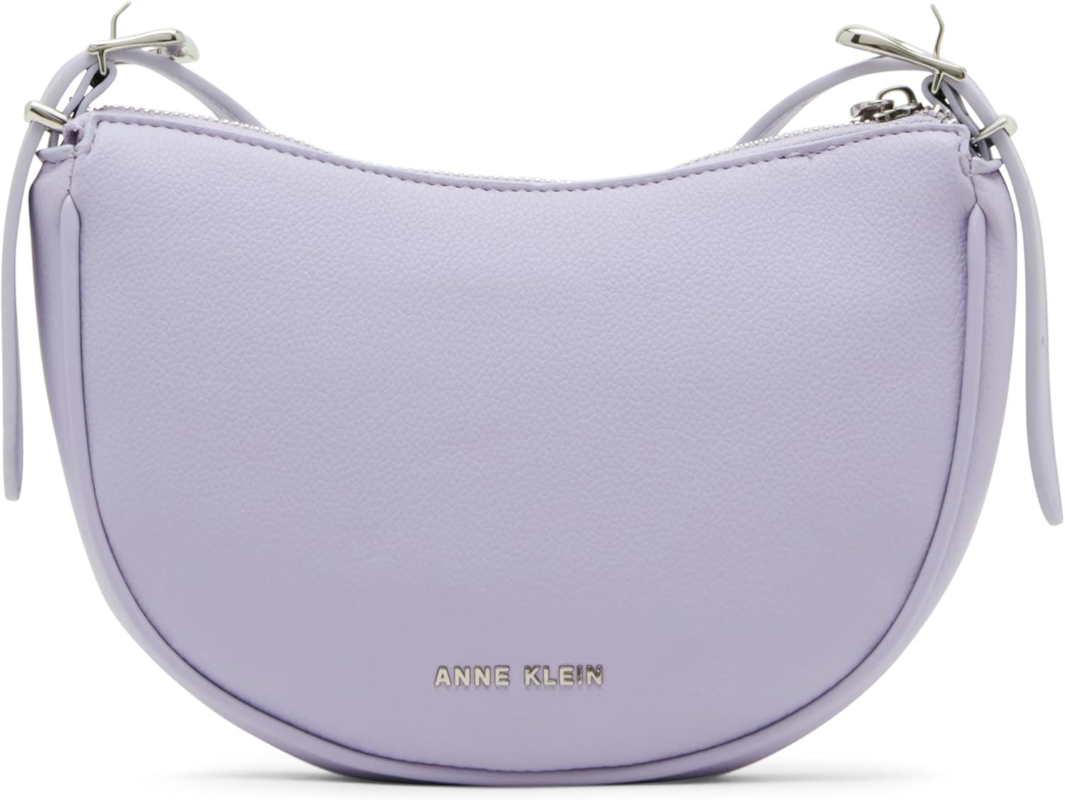 Anne Klein Womens Sculpted Buckle Half Moon Crossbody, Gentle Lavender - Image 2