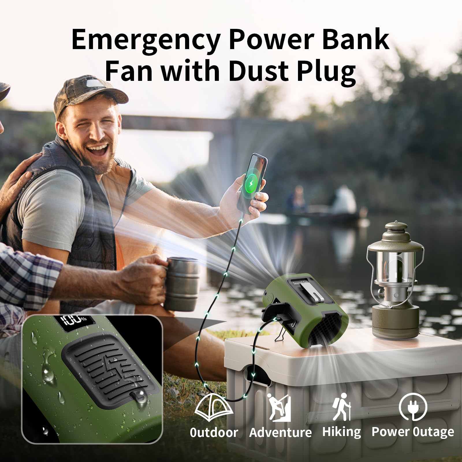 Socool Portable Waist Fan Clip on Wearable Belt, Mini Personal Fans Rechargeable, 4 Speeds 13000RPM, 25H Cooling Shirt Fan Battery Operated, Neck Fan Hanging for Outdoor Camping Travel Jobsite