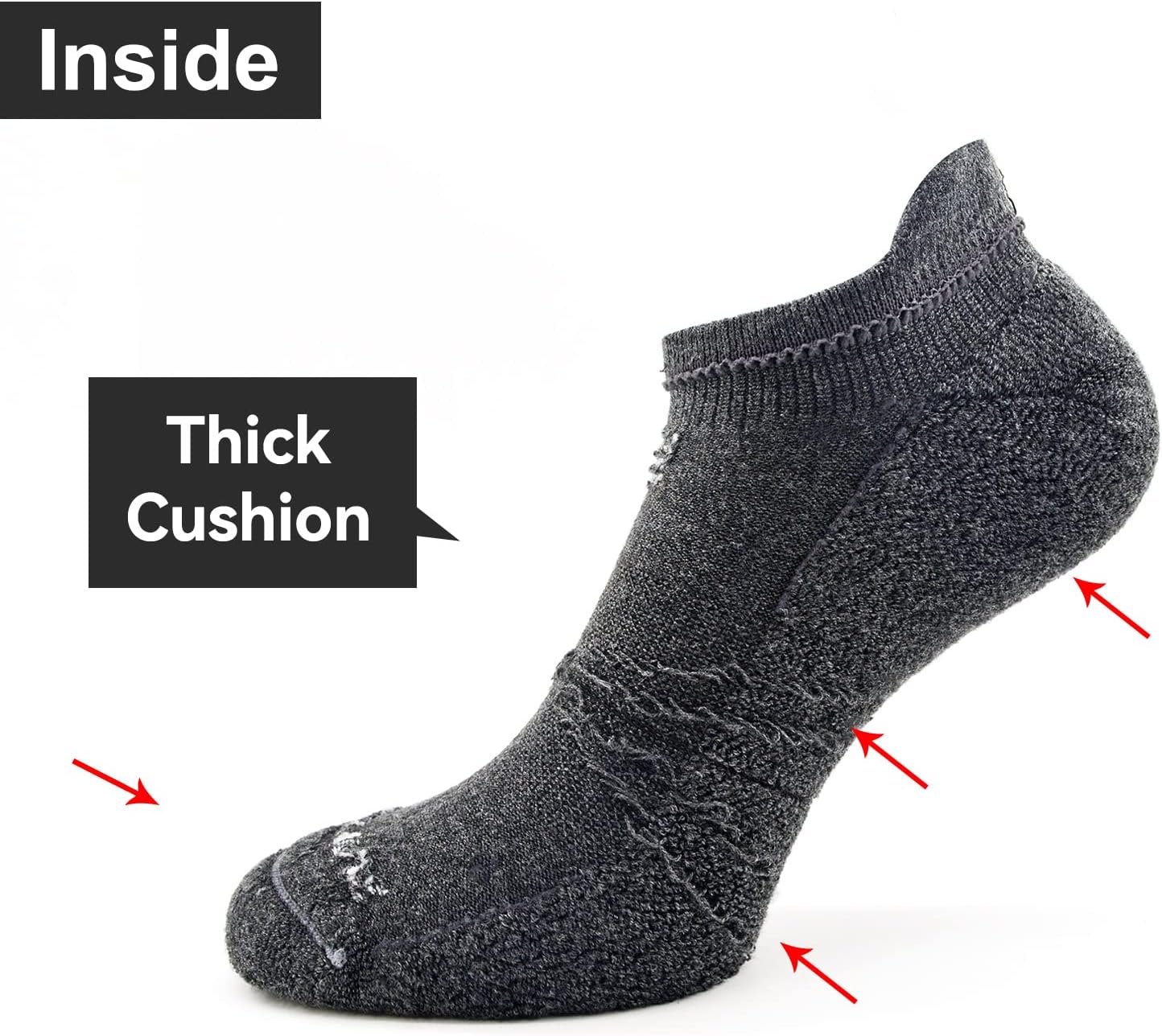 Socks Daze 3/6 Pack Men's Women's Merino Wool Ankle Running Sport Soft Thick Cushion Athletic Socks for Walking Light Hiking - Image 4
