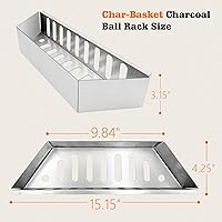 Vista 2 de Char-Basket - Soportes de carbón de repuesto para parrillas Weber de 22-12 pulgadas, Char-Basket Charcoa se adapta a parrillas de carbón Weber One