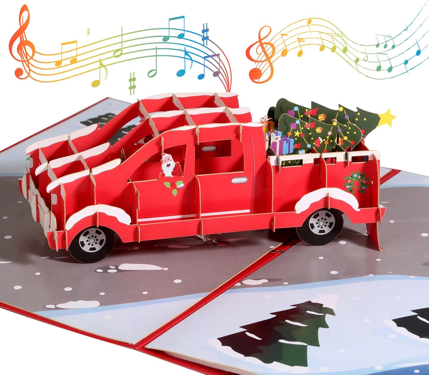 3D Pop Up Christmas Cards with Lights and Music of Merry