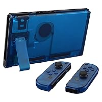 Vista 8 de eXtremeRate Clear Blue Front Back Plate for Nintendo Switch Console, NS Joycon Handheld Controller Housing with Full Set Buttons, Replacement Shell