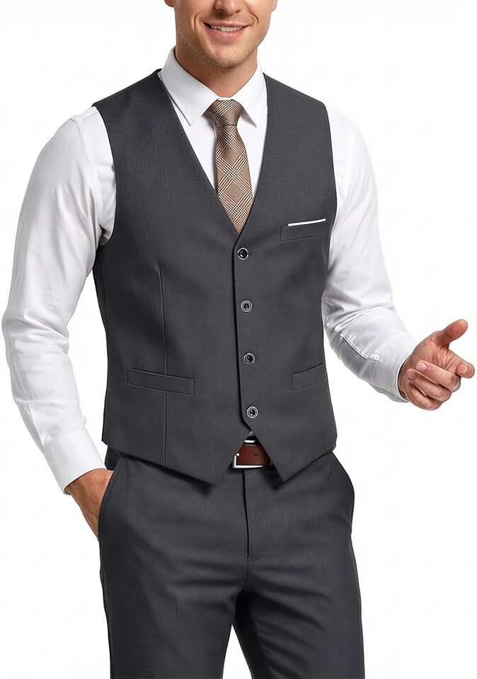 Terno masculino de 2 peças, conjunto de calça colete para homens, colete casual com gravata para formatura, casamento, baile de formatura