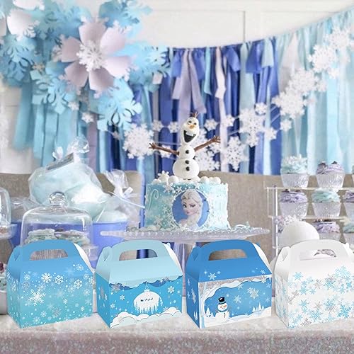 Miniatura 4 de CIEOVO Paquete de 24 cajas de regalo de cartón para fiesta de copo de nieve, copos de nieve, bolsas de golosinas para regalo de fiesta de invierno,