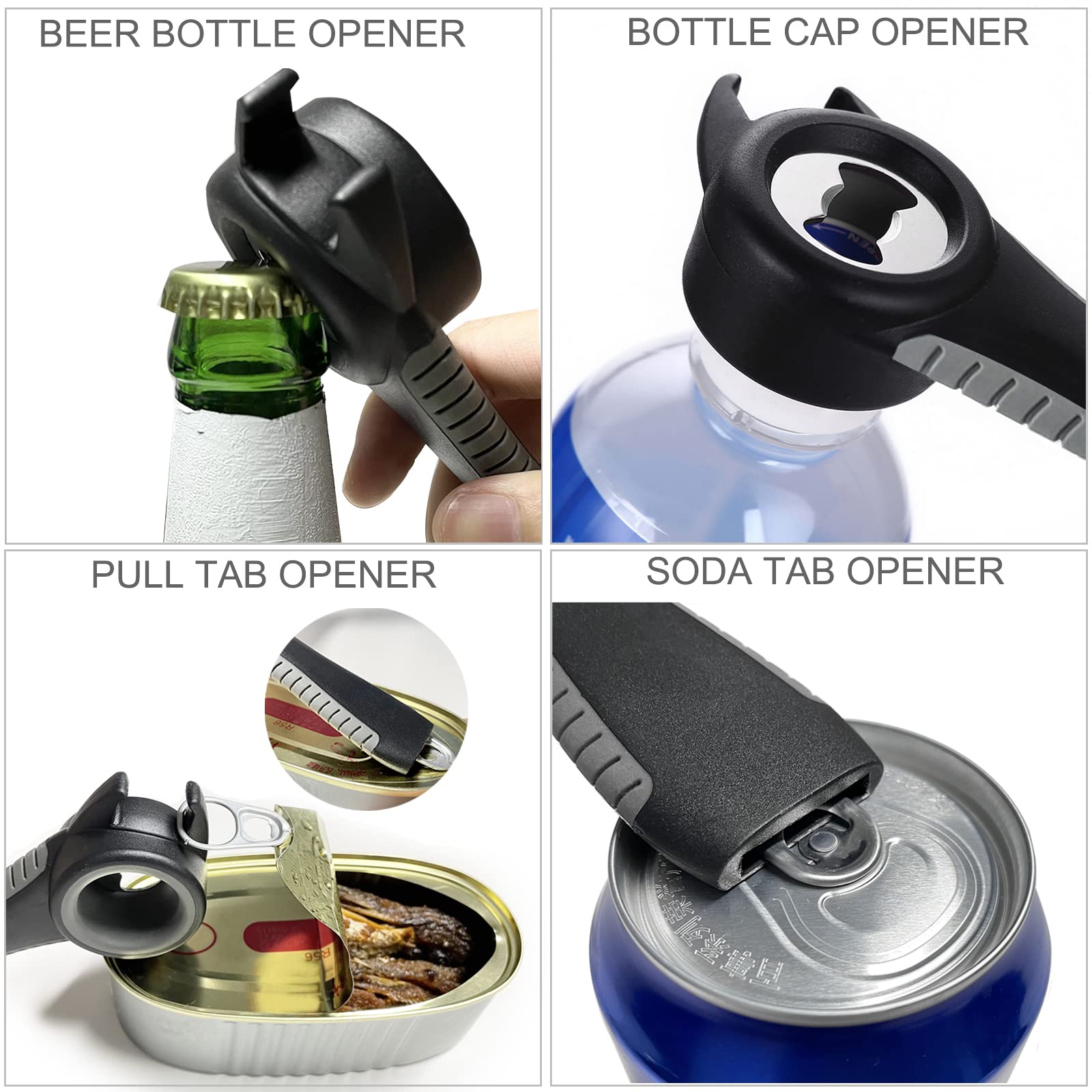 Lot De 6 Décapsuleurs Avec Couvercle Réutilisable - Ouvre-boîte 2 En 1 Pour Canettes Bière Soda, 2025