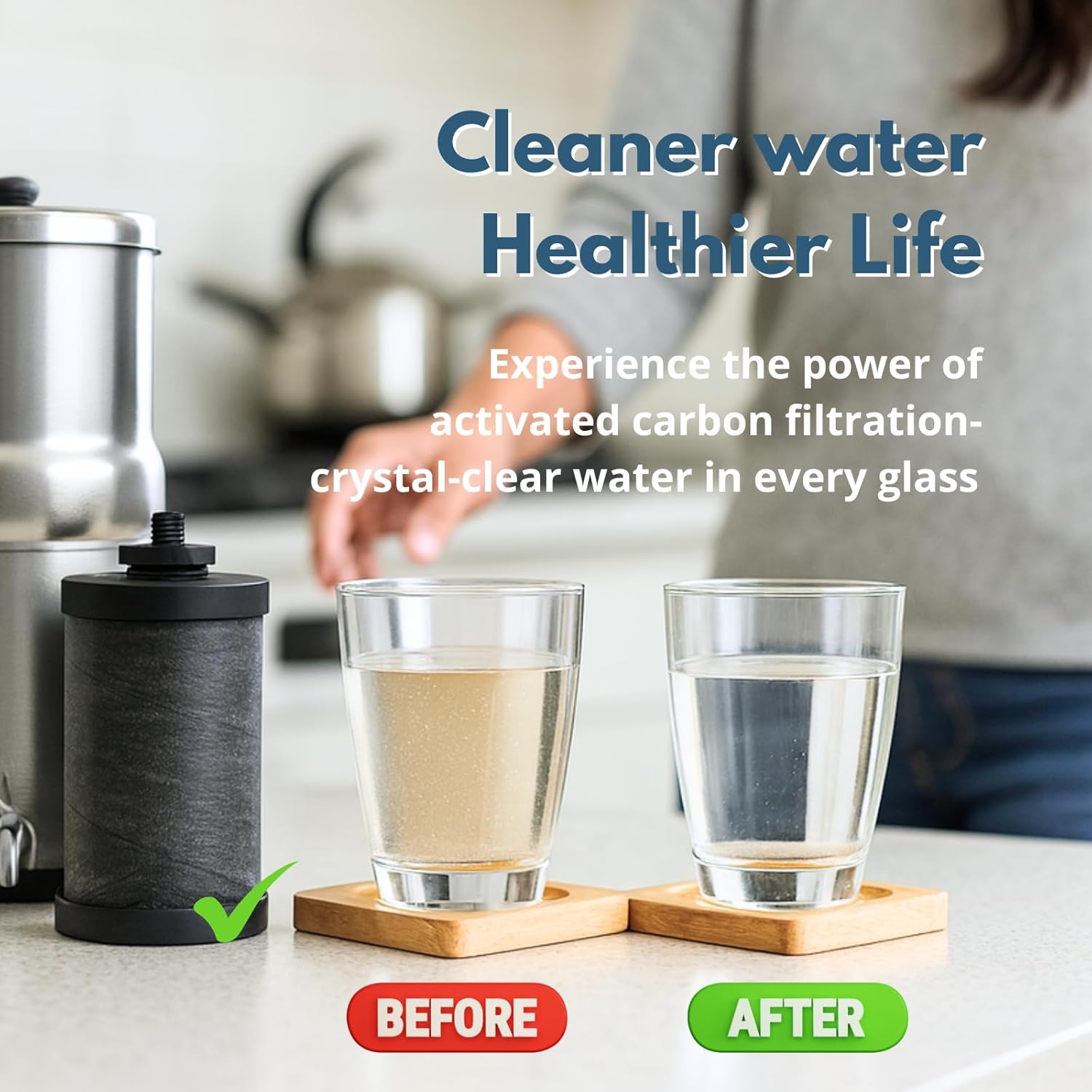 Nispira 2387 Water Filter Replacement Compatible with Alexapure Pro Gravity-Fed Water Filtration System, 5,000-Gallon Capacity, 4 Pack