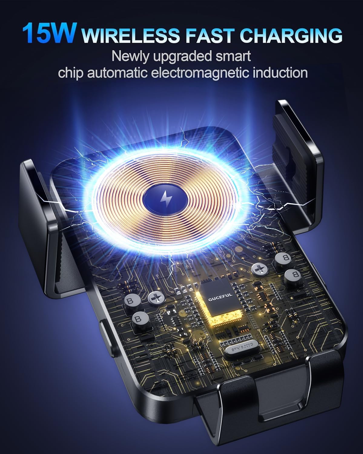 Wireless Car Charger, Phone Holders for Your Car 15W Fast Charging Auto Clamping, Air Vent Car Phone Mount for iPhone 17 16 15 14 13 Mini Pro Max XR, Samsung Galaxy S25 Ultra S24 S23 S22 S21 - Image 3