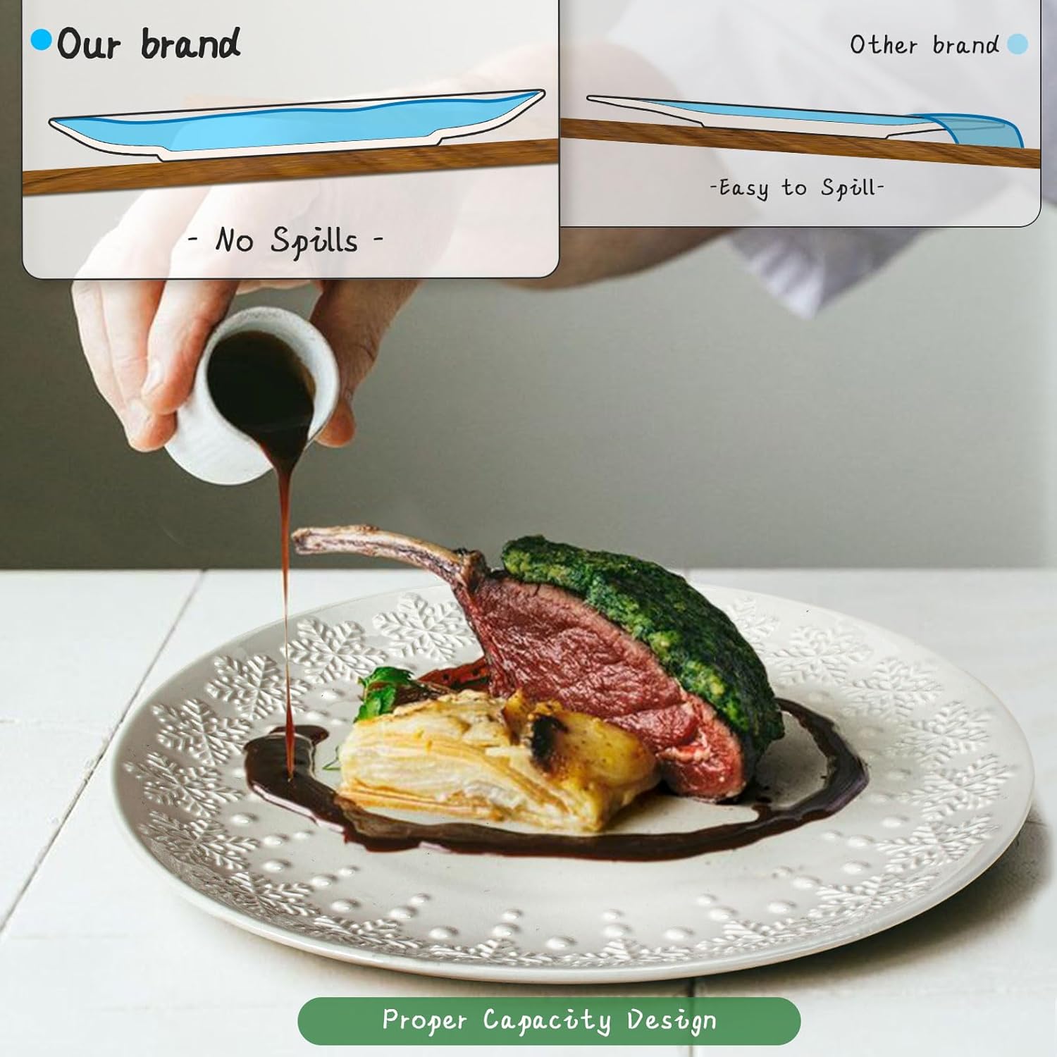 Set of 4 Large White Ceramic Plates - Image 2