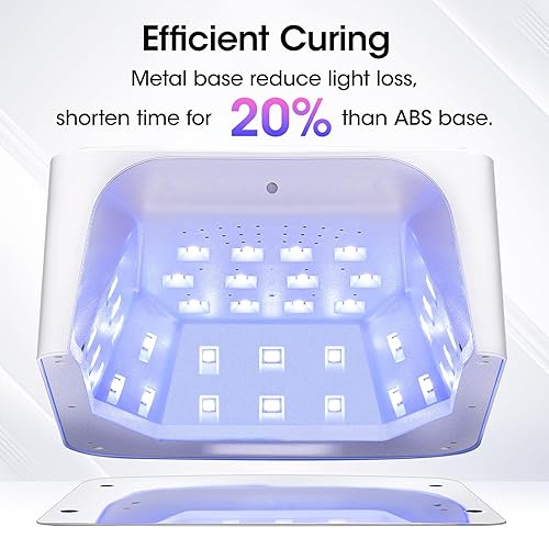 Miniatura 2 de Gellen Lámpara de uñas LED UV, luz UV para uñas de gel, 4 ajustes de temporizador, 48 W, secadora de uñas portátil profesional, esmalte de uñas de