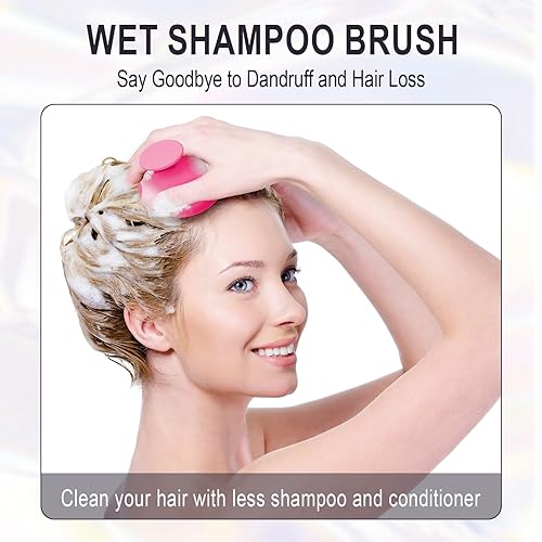 Miniatura 6 de Tizuxa Cepillo de silicona masajeador de cuero cabelludo para el crecimiento del cabello, cepillo para el cuidado de la cabeza, limpiador de cuero