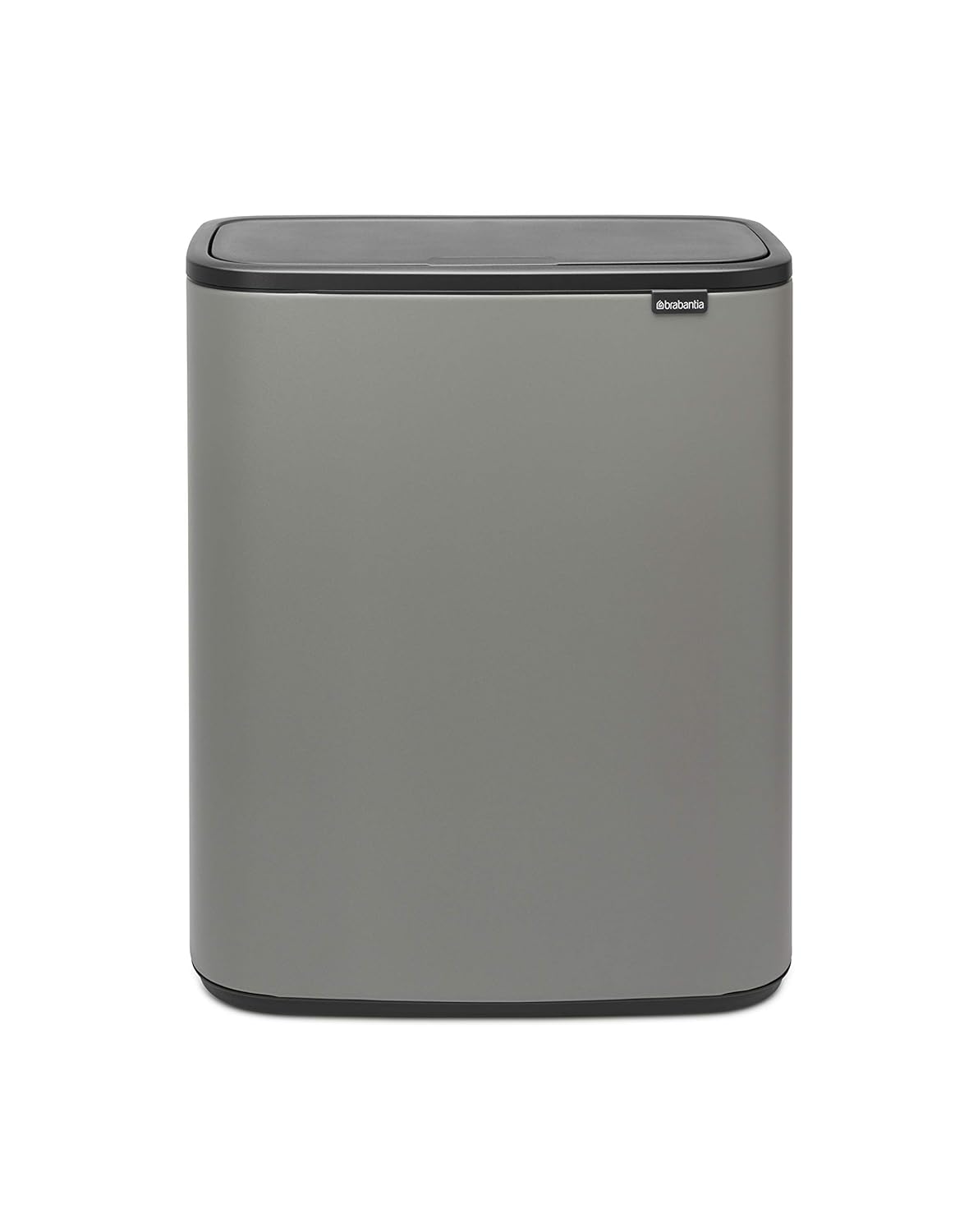 Brabantia Bo Touch-Top Trash Can - 2 x 8 Gal Inner Buckets (Mineral Concrete Gray) Waste/Recycling Garbage Can, Removable Compartments 2 inner buckets (2 x 8 Gal) Mineral Concrete Gray