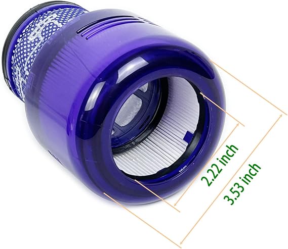 2 Pack Vacuum Filter Replacement Parts, Compatible with Dyson Cyclone V11 Animal, V14 Torque Drive and V15 Detect, Replaces Part 970013-02