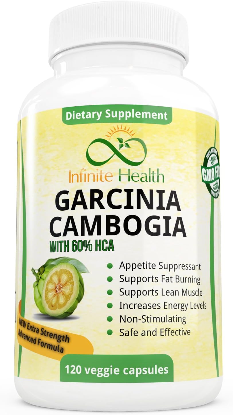 Pure Garcinia Cambogia Extract Premium with 60% HCA Strength - 120 Veggie Capsules - Best All Natural Appetite Suppressant & Weight Loss Supplement - 1600mg Per Serving for Best Results - No Chromium, No Fillers for Maximum Benefits! - Made in the USA