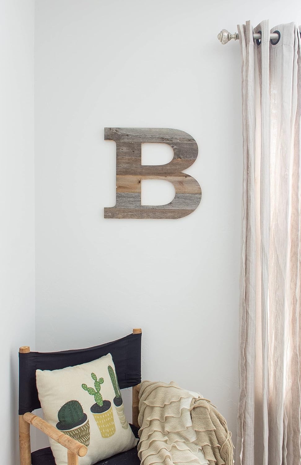 BARNWOODUSA Distressed Rustic Wood Letter Alphabet Wall Decor Monogram Letters Natural Weathered Gray B
