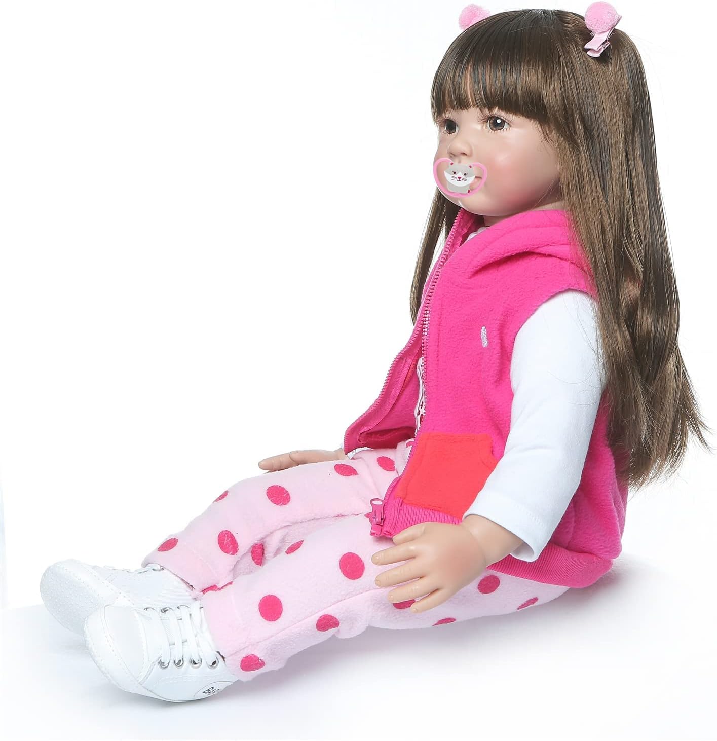 Zero Pam Realistic Looking Reborn Baby Dolls Toddler Girls Soft Silicone 24 Inch Handmade Lifelike Newborn Toddler dollsl Weighted Body That Looks Real Princess Dress with Accessories