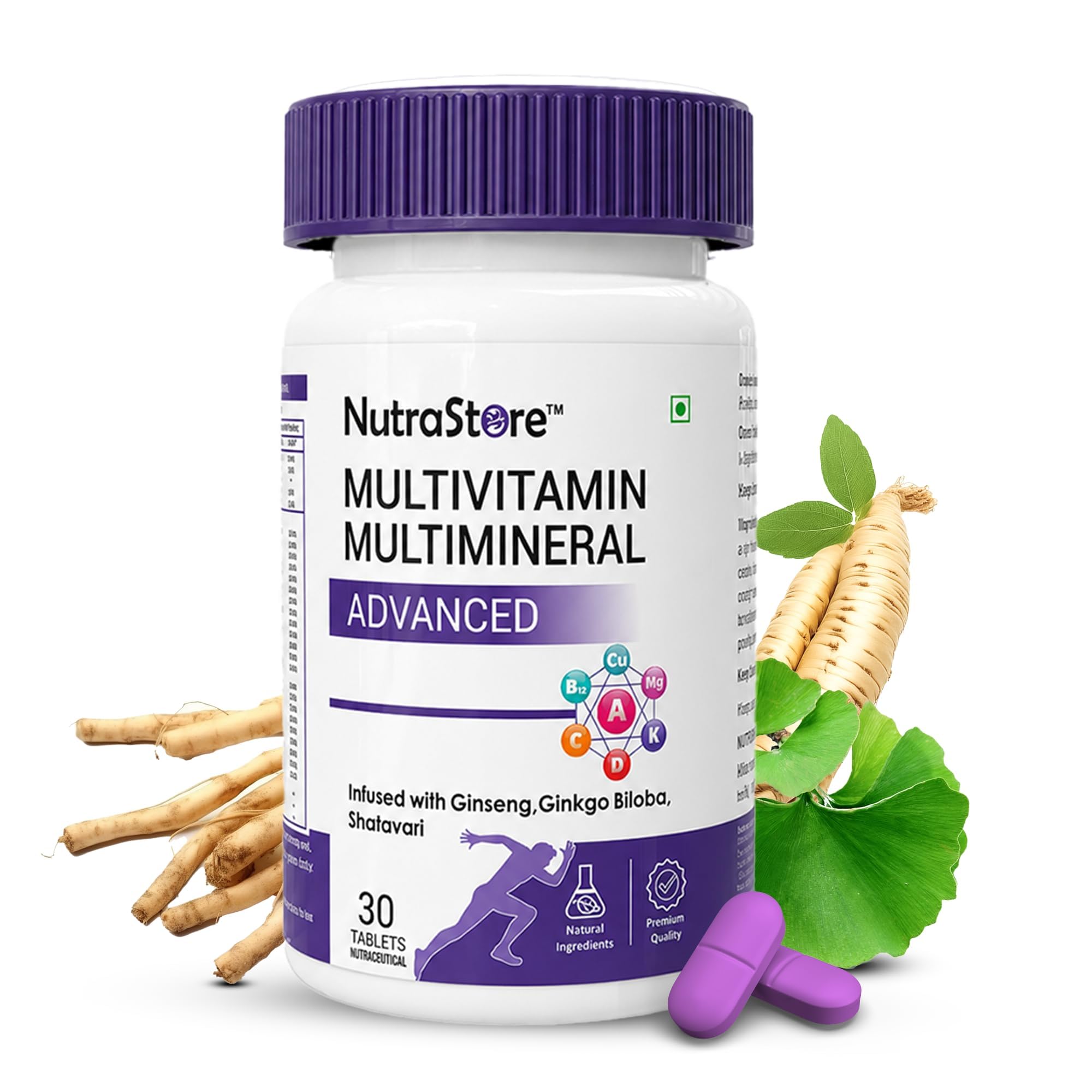 NutraStore Multivitamin Advanced Tablets for Men & Women | 30 Veg Tablets | Multivitamin Tablet For Men and Women | 25+ Nutrients