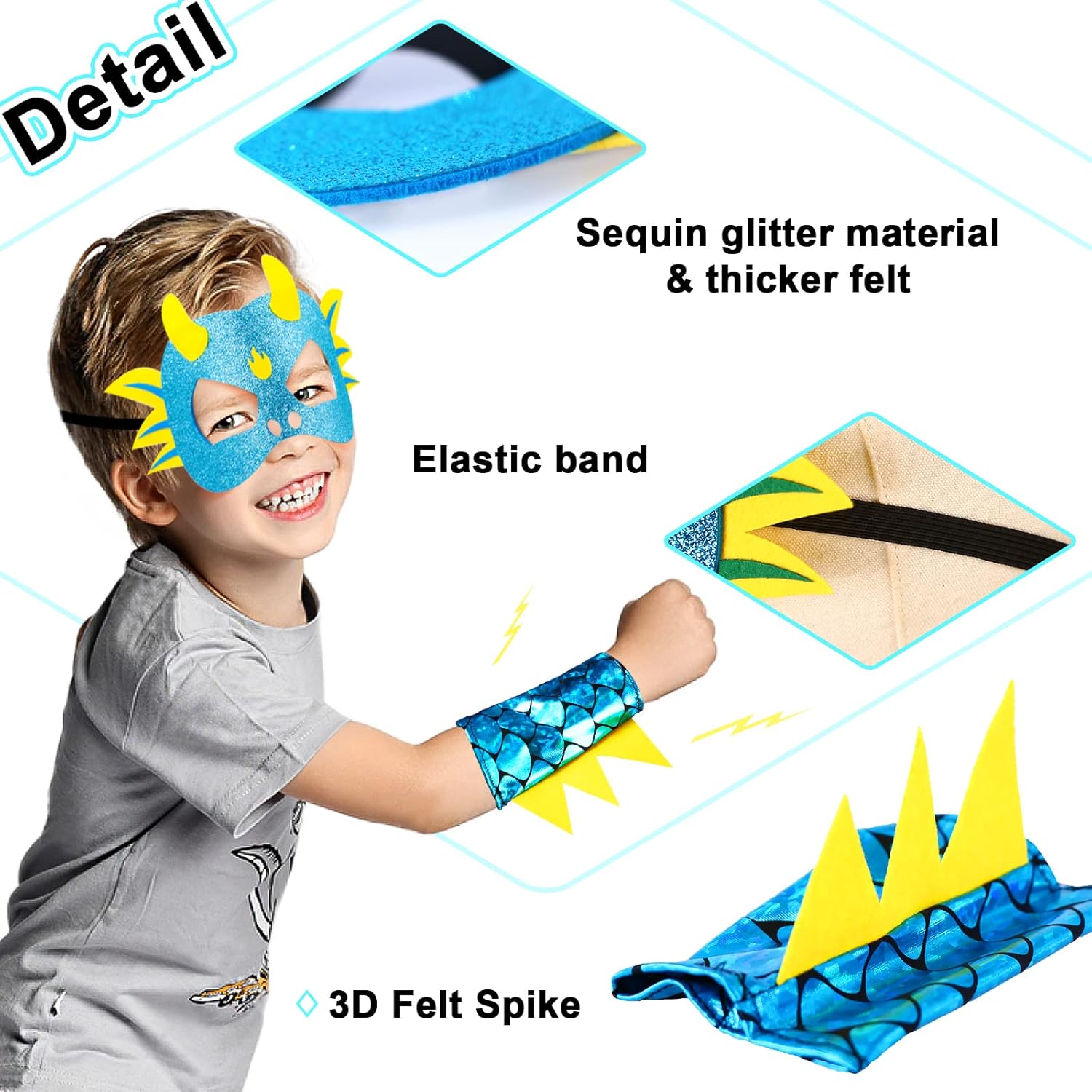 Dragon-Wings-Costume for Kids Dinosaur Toys Dragon-Cape Mask Gloves Toddler Boys Dress-Up Christmas Birthday Gifts - Image 6
