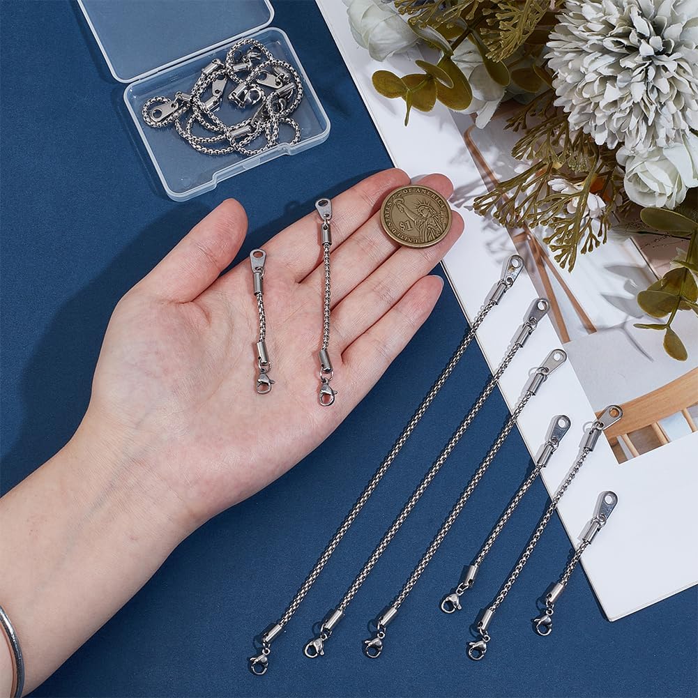 UNICRAFTALE 12pcs Necklace Extenders 304 Stainless Steel Chain Extension with Lobster Clasp Bracelet Necklace Extenders for Women Jewelry Making 1" 2" 3" 4" 5" 6" Inch - Image 4