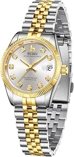 Women Watch Business Women Watches with Day DateAnalog Quartz Watch for Ladies Silver Gold Stainless Steel Bracelet Watch Fashion Ladies Watches Small Face Diamond Watch Waterproof