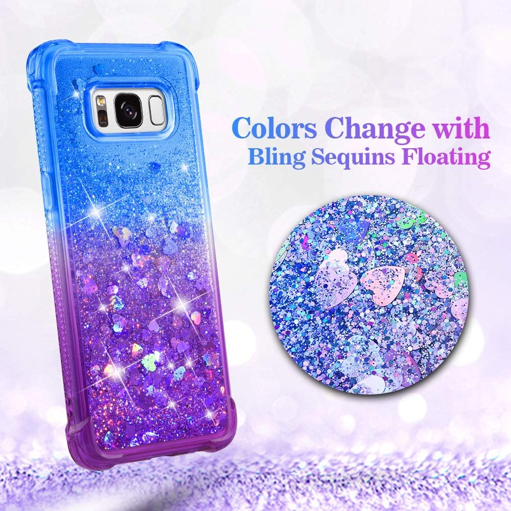 Ruky Samsung Galaxy S8 Case, Gradient Quicksand Series Glitter Bling Flowing Liquid Floating Soft TPU Bumper Cushion Protective Women Girls Cute Case for Galaxy S8, Colorful
