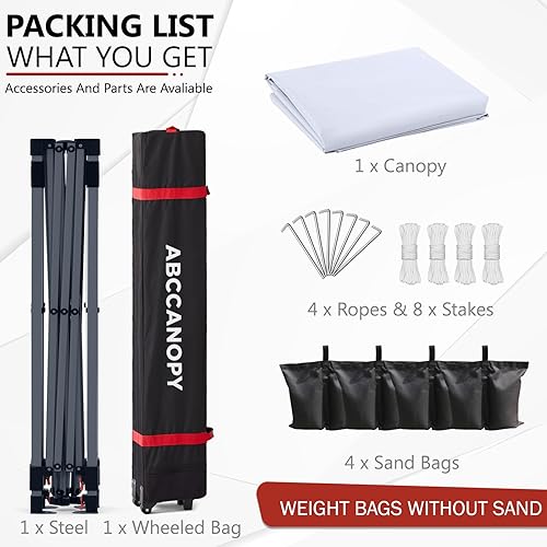 Miniatura 4 de ABCCANOPY - Toldo desplegable de 10 x 10 pulgadas, para exteriores, portátil, ideal para la playa toldo con bolsa de transporte con ruedas, 4 sacos